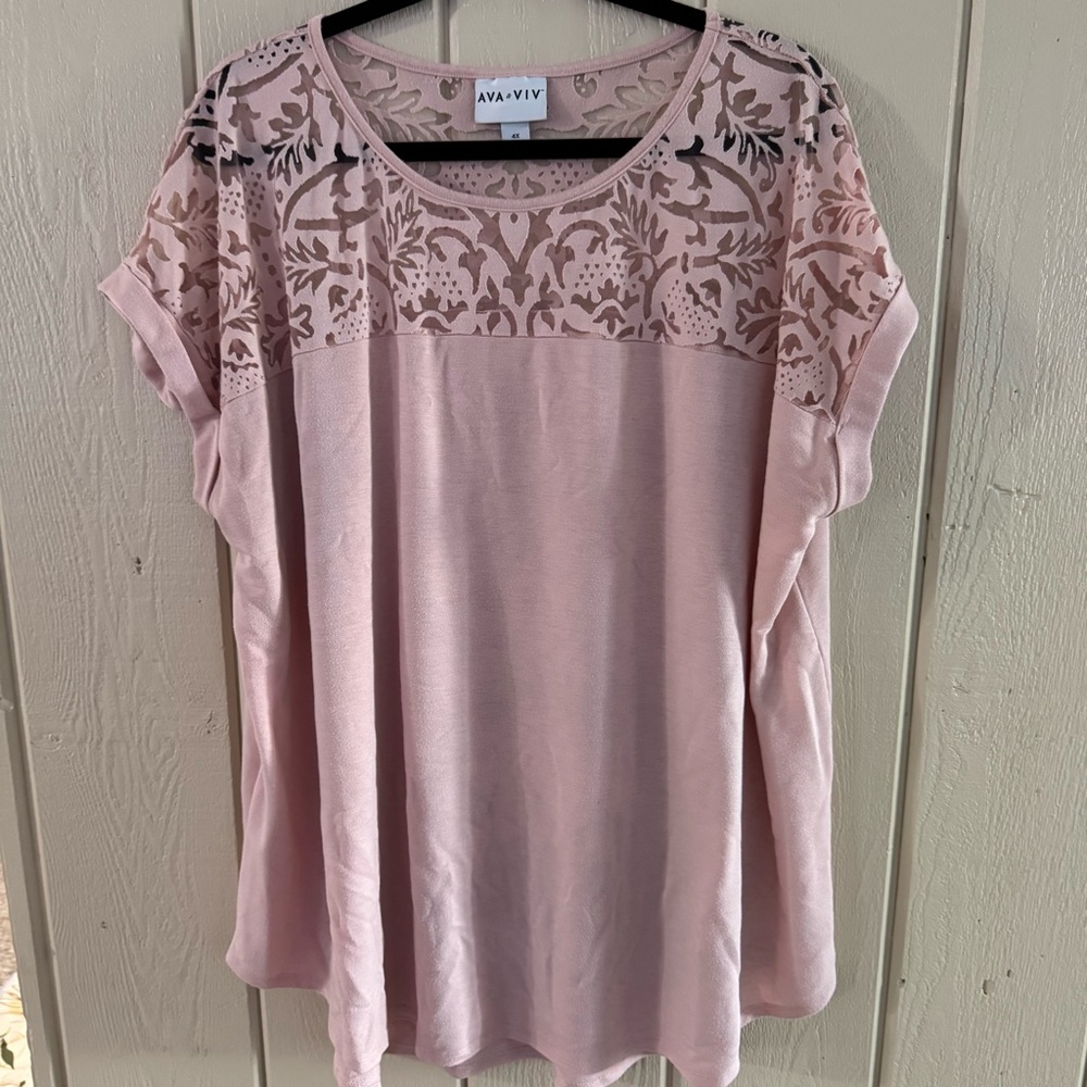Ava & Viv Women's Blush Top Plus Size 4X